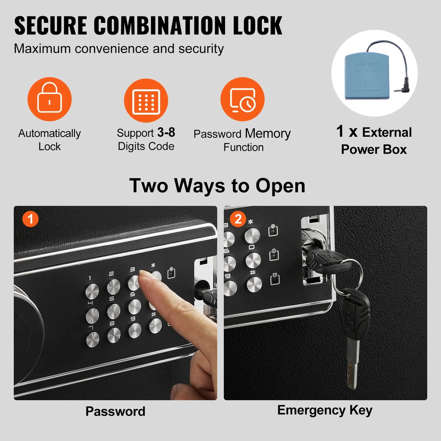 VEVOR Rifle Safe With Lock And Digital Keypad Storage