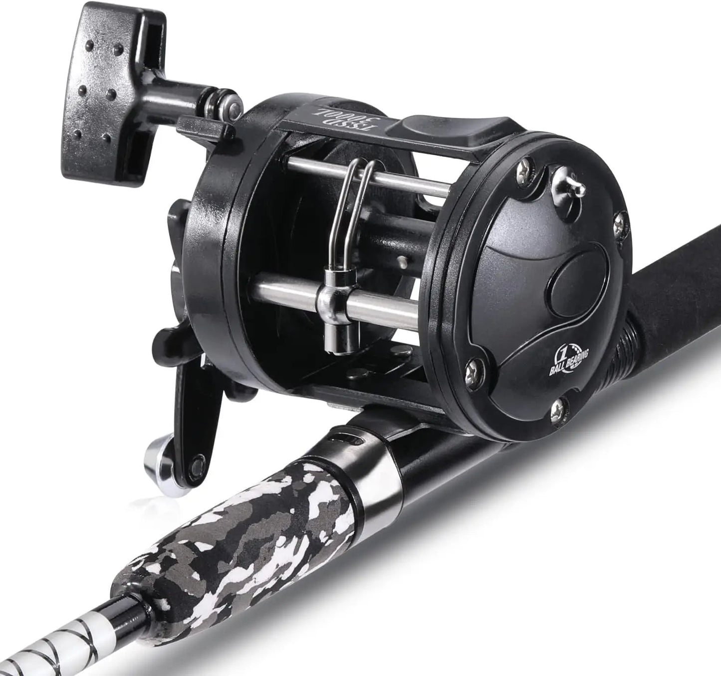 Medium Heavy Catfish Fishing Rod Combo Fiberglass Rod and Reel