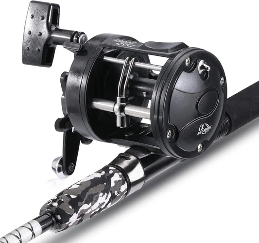 Medium Heavy Catfish Fishing Rod Combo Fiberglass Rod and Reel