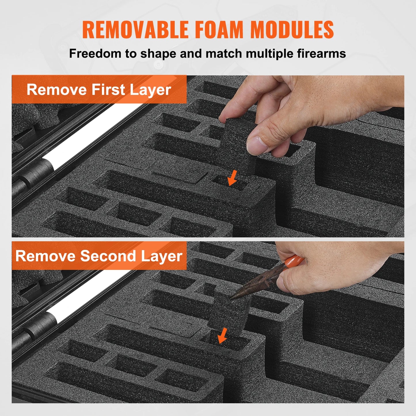 SucceBuy Hard Pistol Case With Pre Cut Foam Lining Waterproof