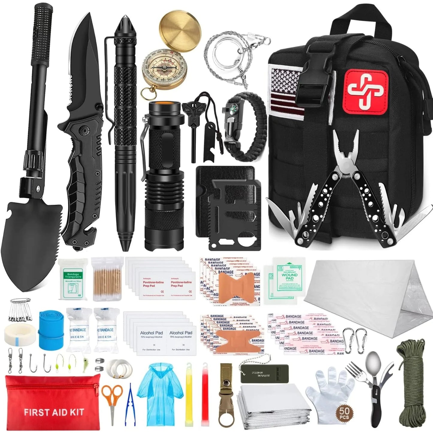 Hign-Concerned 238Pcs Emergency Survival Kit Tactical Molle