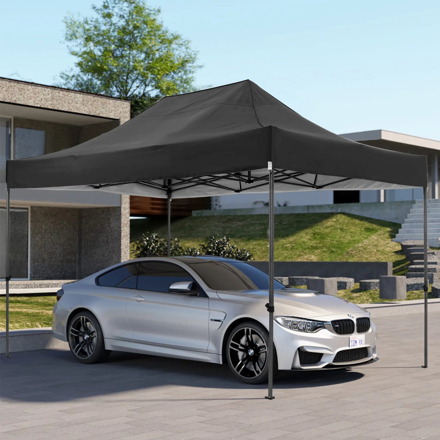 COBIZI Heavy Duty Pop Up Canopy Tent With Four Sidewalls For All Season Outdoor Weddings Gazebo