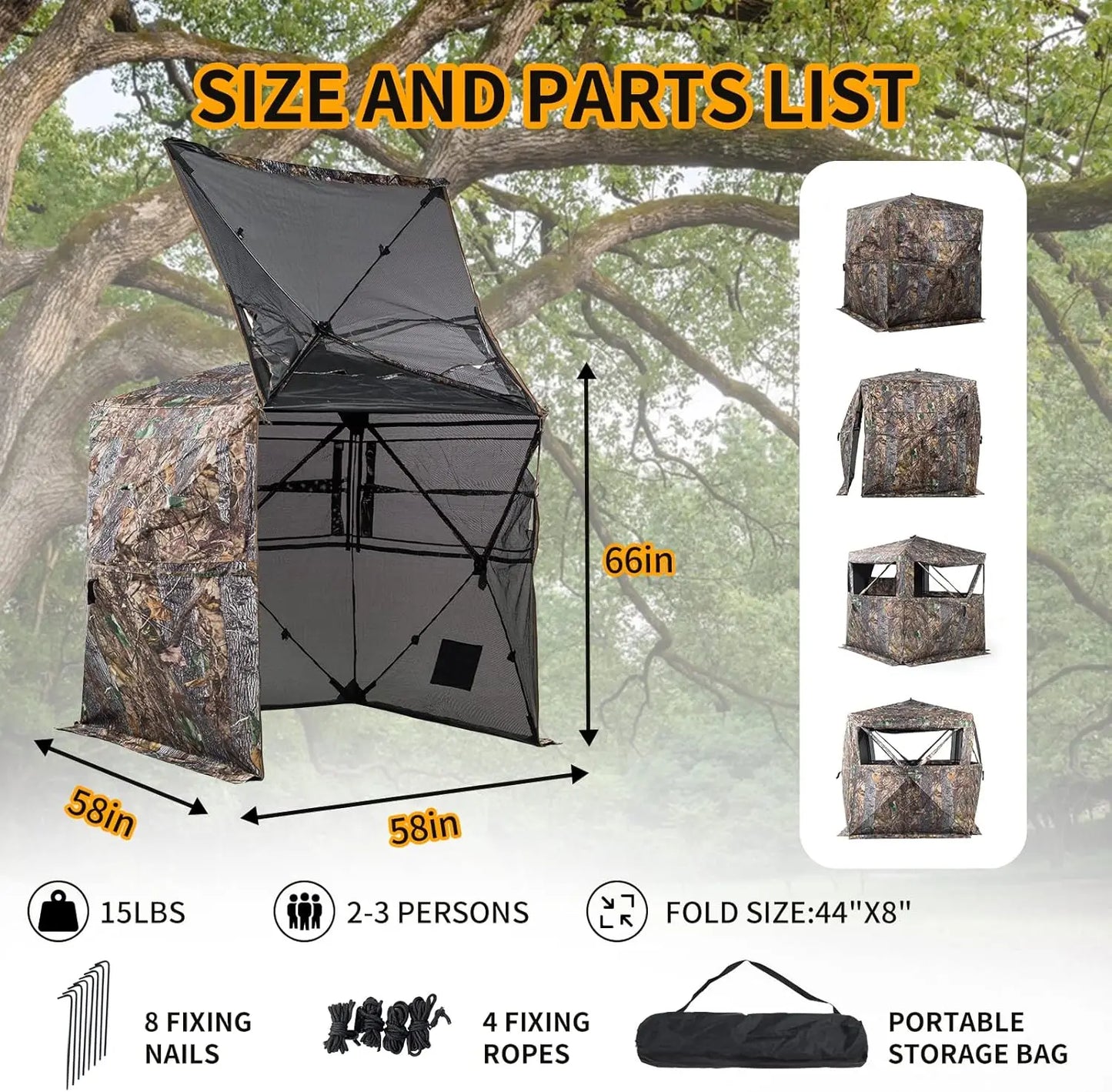 Hign Concerned Chemical Hunting Blind See Through Ground