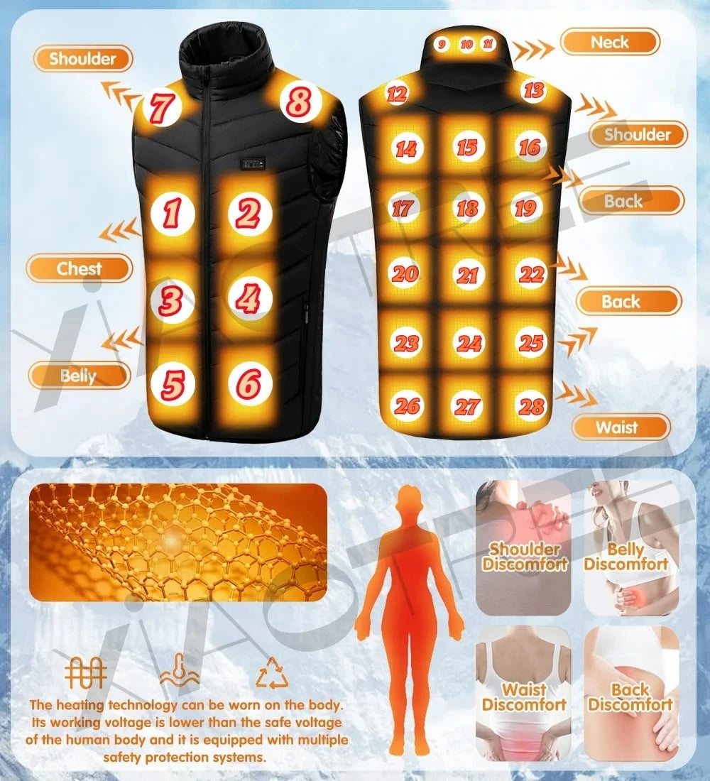 XIAOTREECN Heated Vest USB Electric Warmer for Men Women Camping
