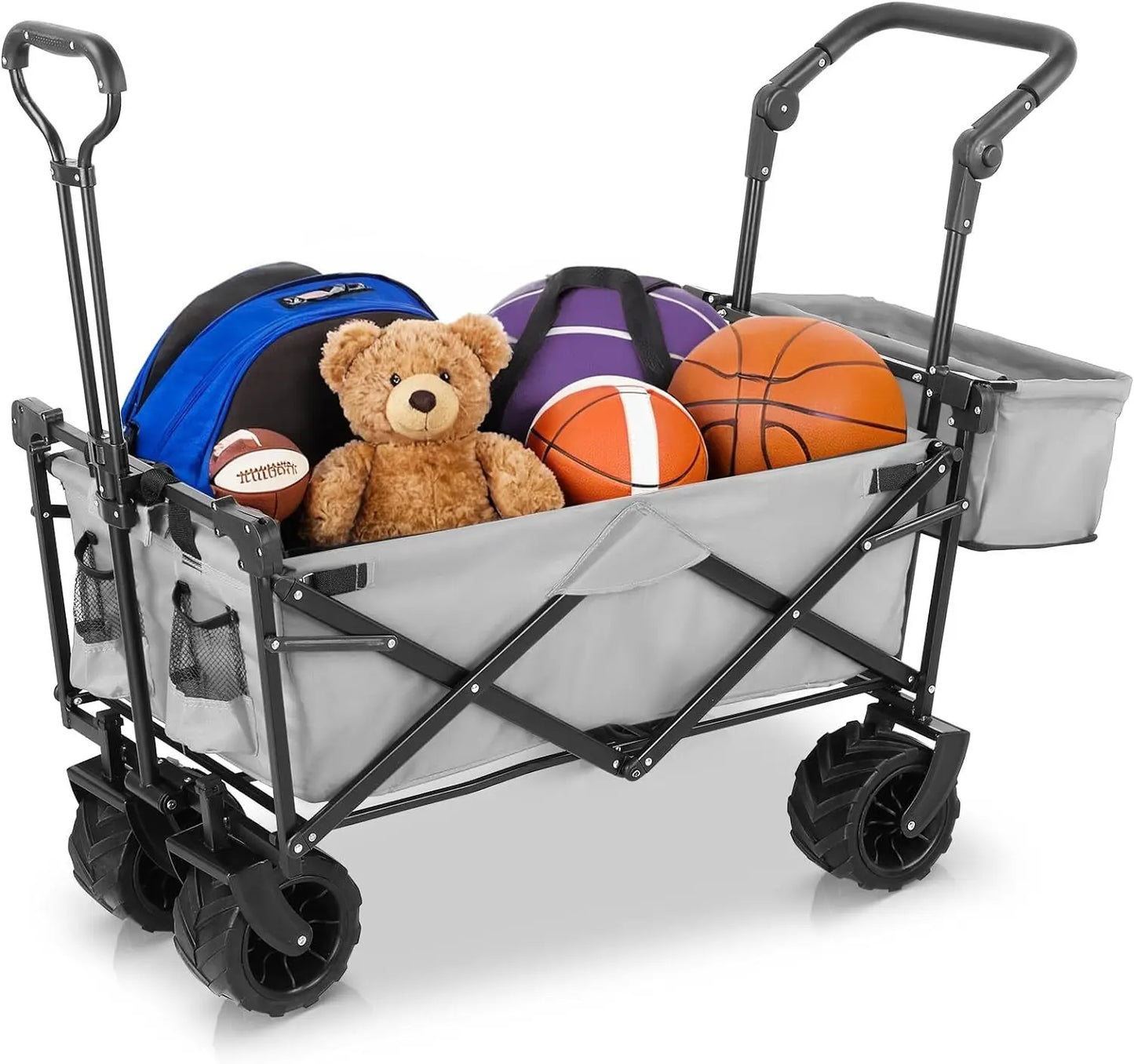 262L Collapsible Garden Cart With Removable Canopy Off Road Wheels