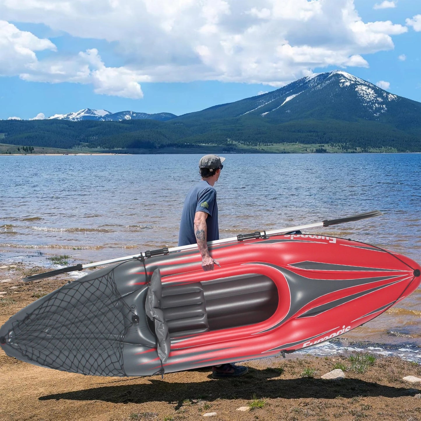 HHSJZWCY Inflatable Single Person Kayak for Lakes and Rivers