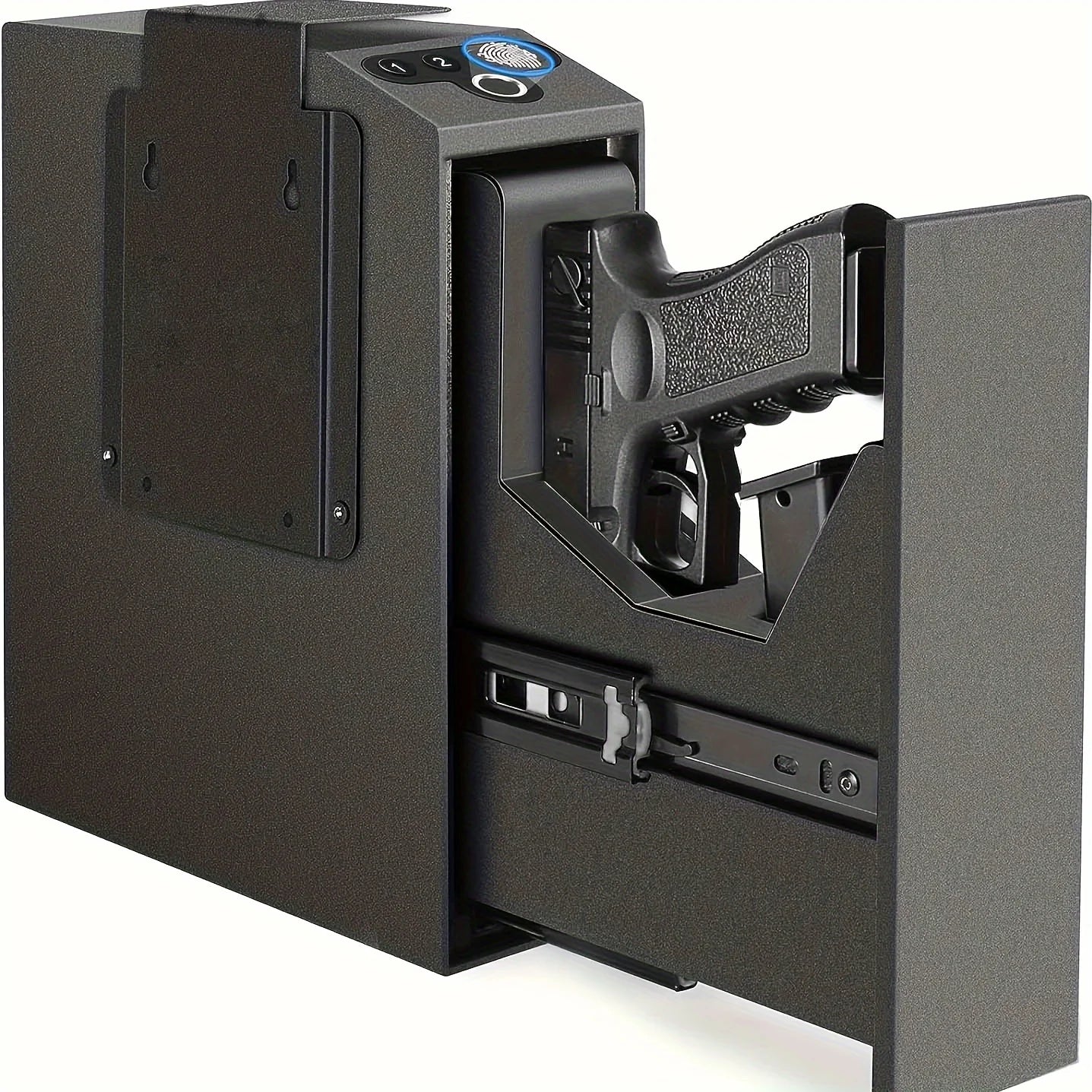 Biometric Nightstand Handgun Safe With Auto Sliding Door
