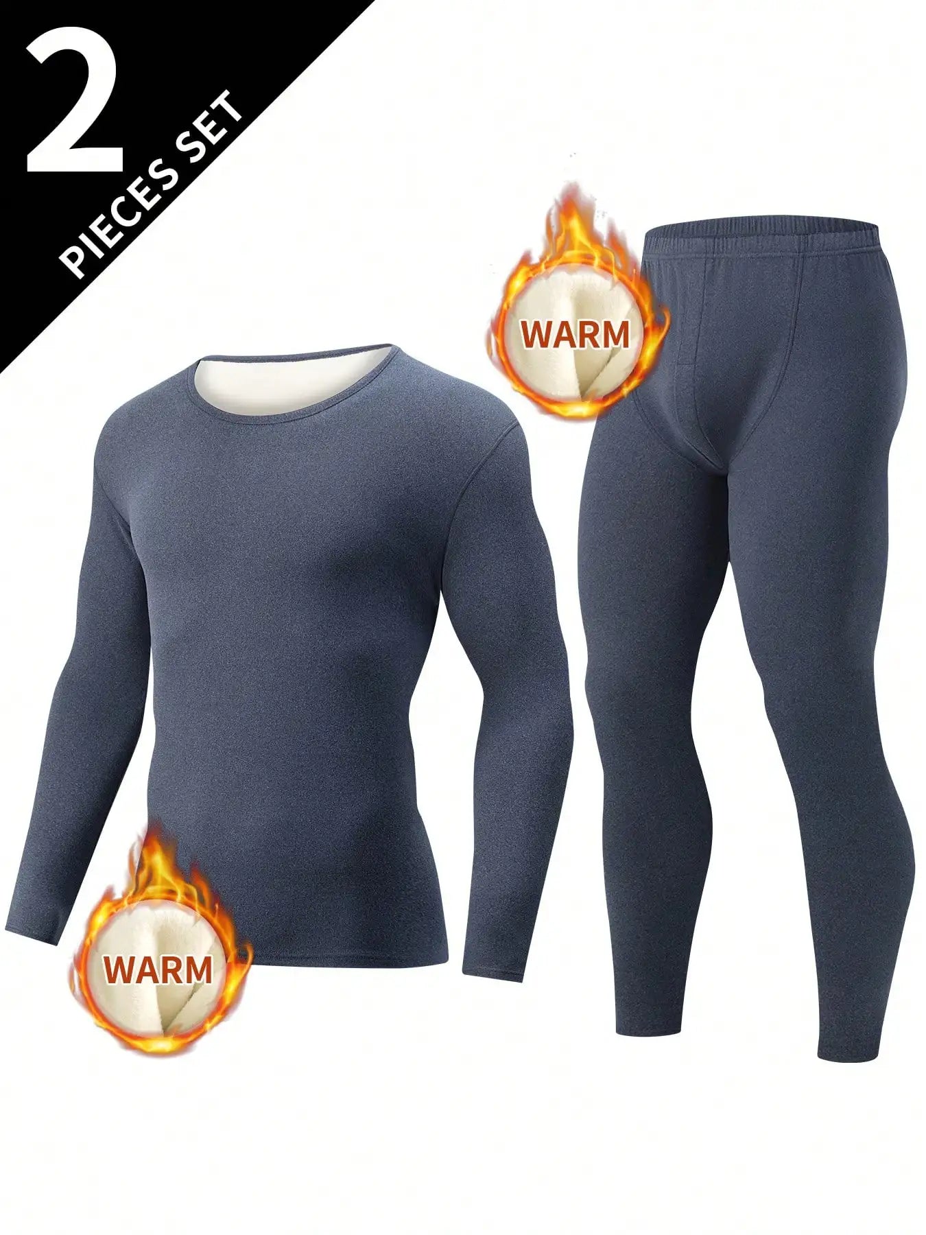 Thermal Underwear Set Cold Weather Two Piece Polyester
