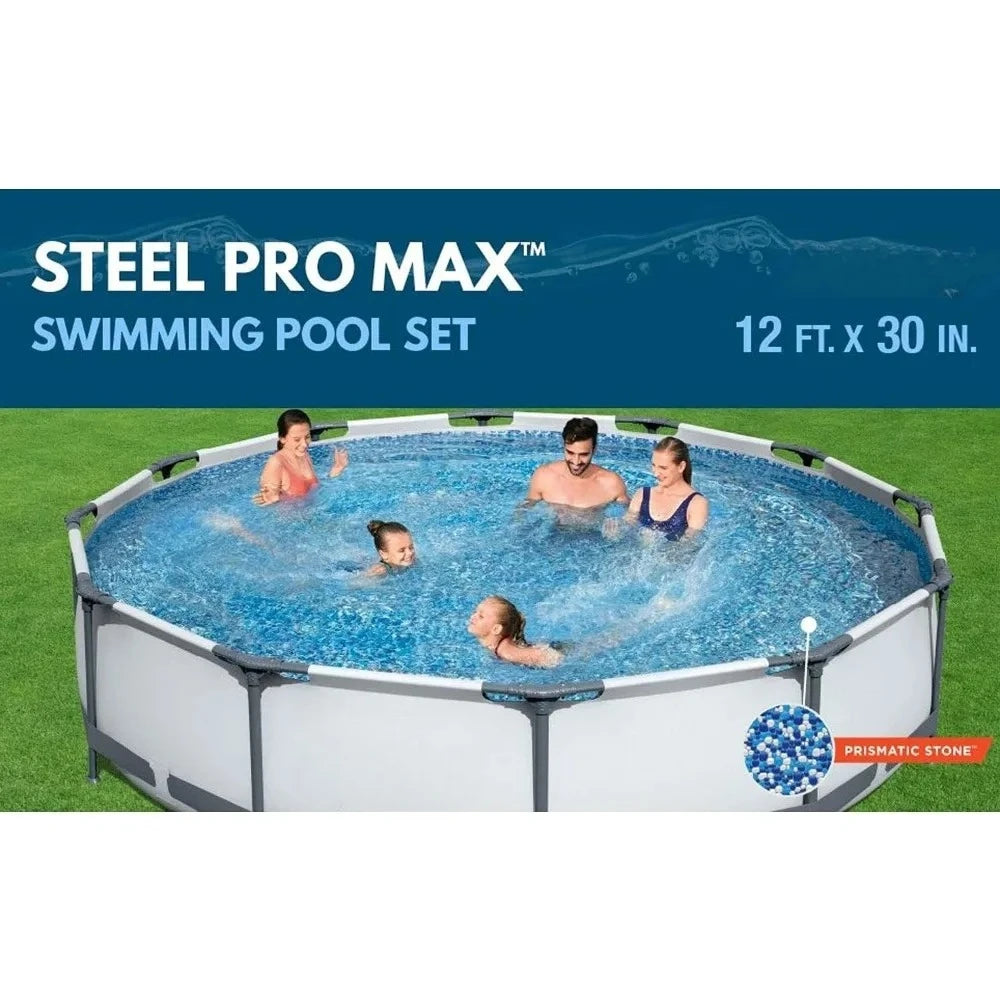 Steel Pro MAX Above Ground PoolSet CorrosionResistantFrame FilterPump DeluxeQuality Durable