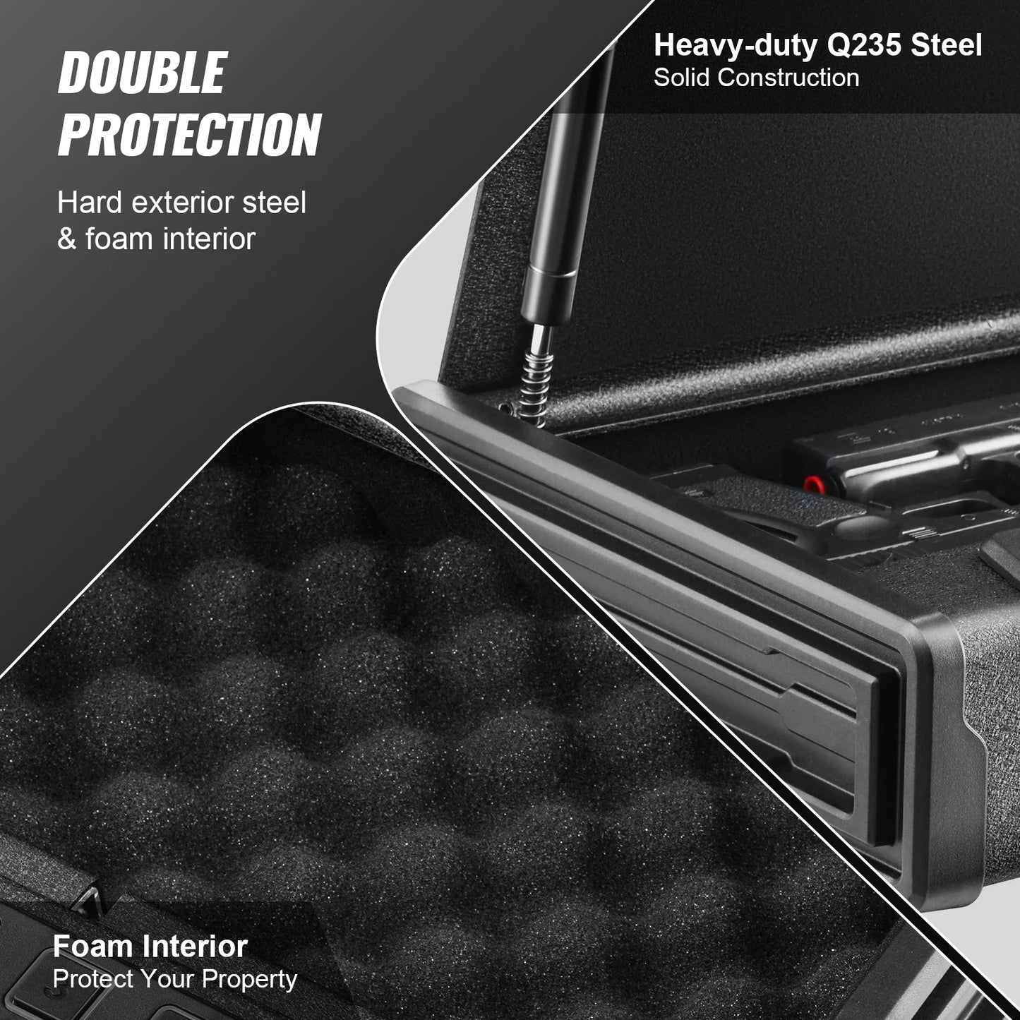 SucceBuy Gun Safe Pistol Case With 3-Way Quick Access Biometric