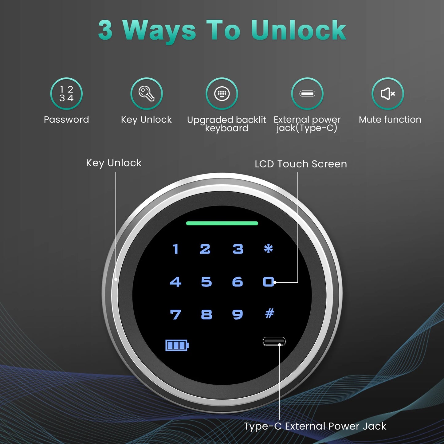 Kavey Gun Safe With Backlit Keypad And Adjustable Gun Rack