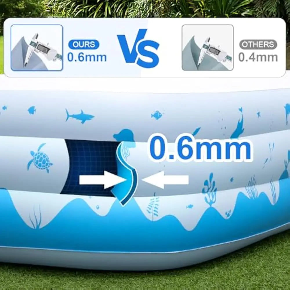 Inflatable Pool With Lights For Adults 744 Gallons PVC With Seats And Backrest Outdoor Fun