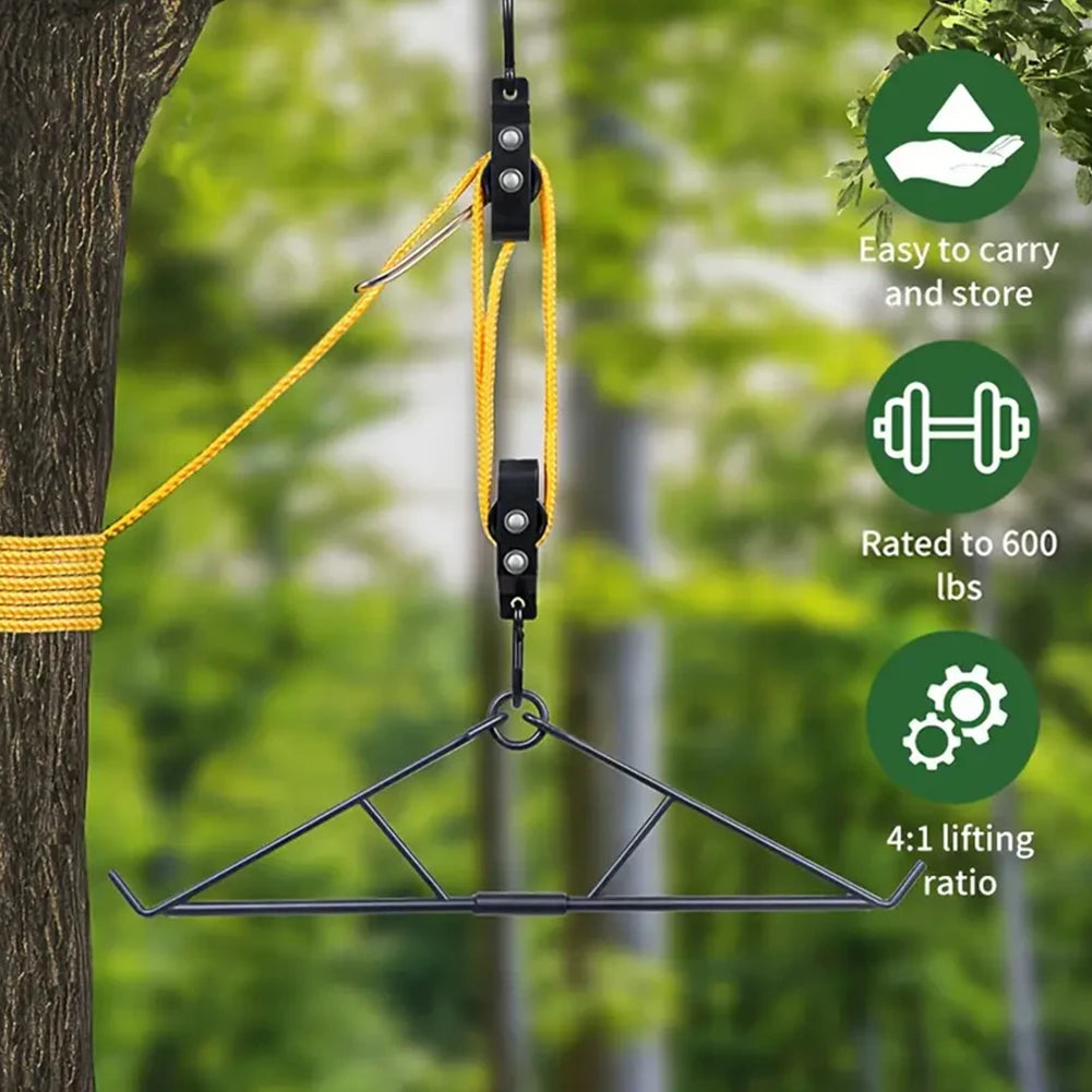 APWIKOGER 700 LBS Elk Deer Hunting Hoist Pulley System Gambrel
