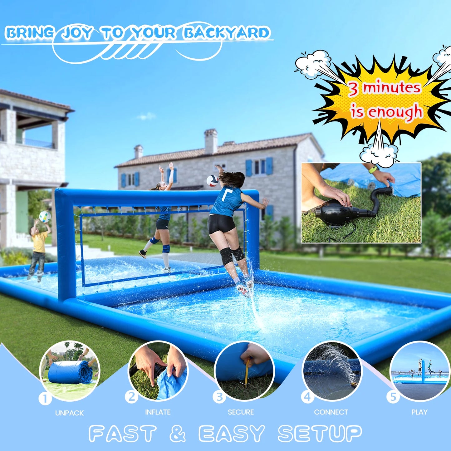 RTS Inflatable Volleyball Court Outdoor Pool Game Play