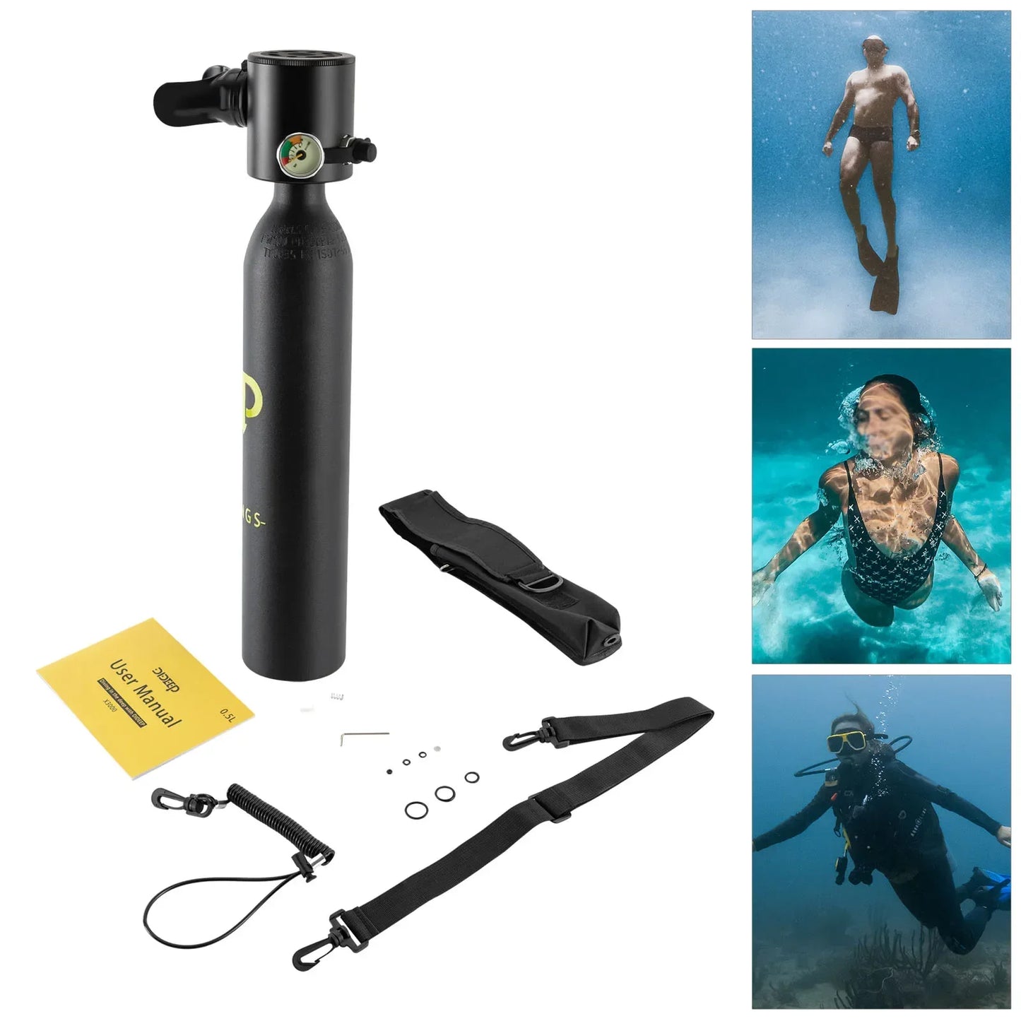 Portable Mini Scuba Tank 3000 PSI Underwater Breathing Cylinder