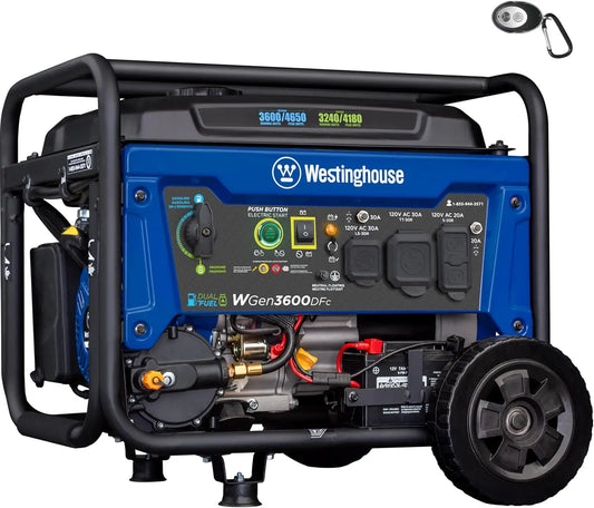 Dual Fuel Portable Generator 4650W Remote Start For RV Use
