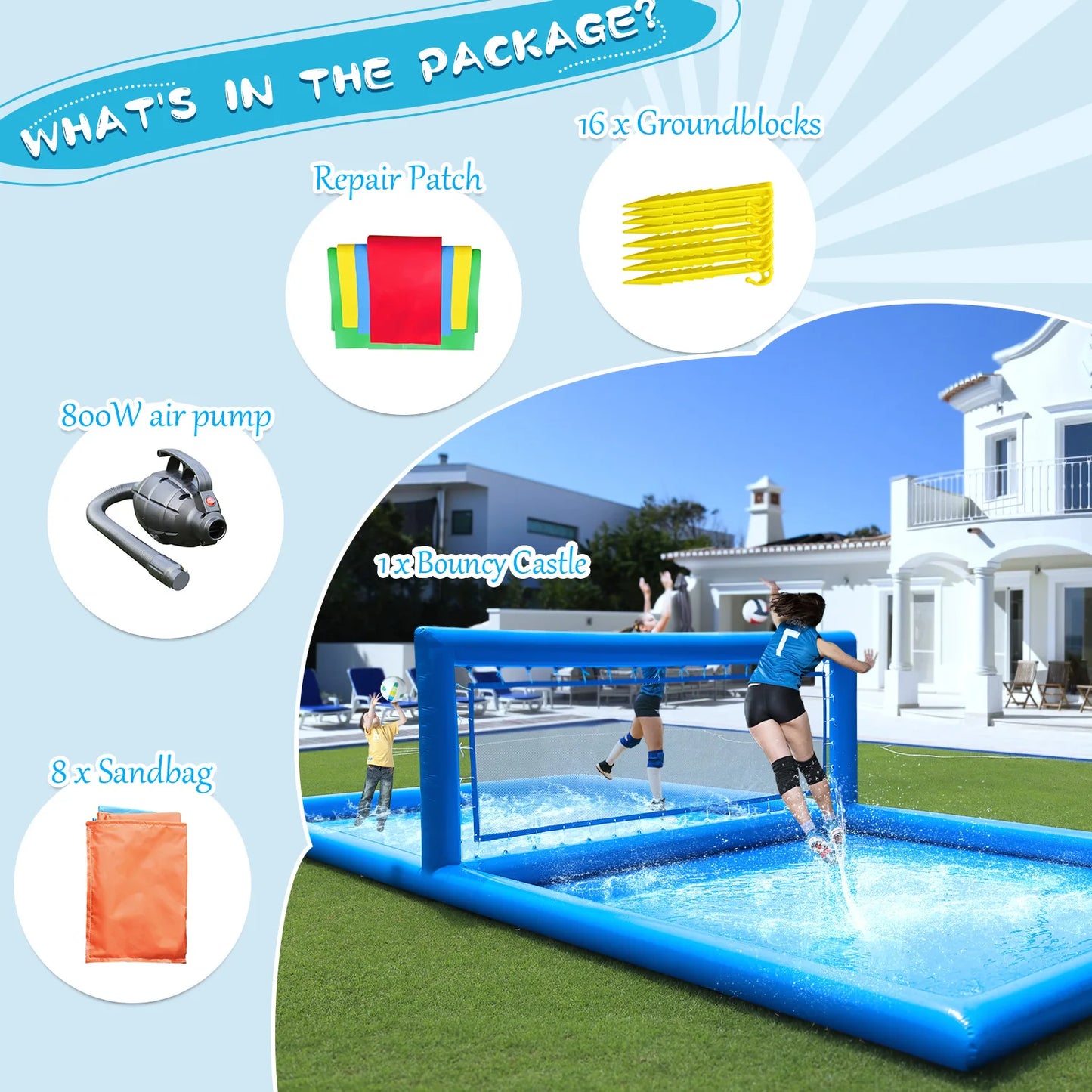 RTS Inflatable Volleyball Court Outdoor Pool Game Play