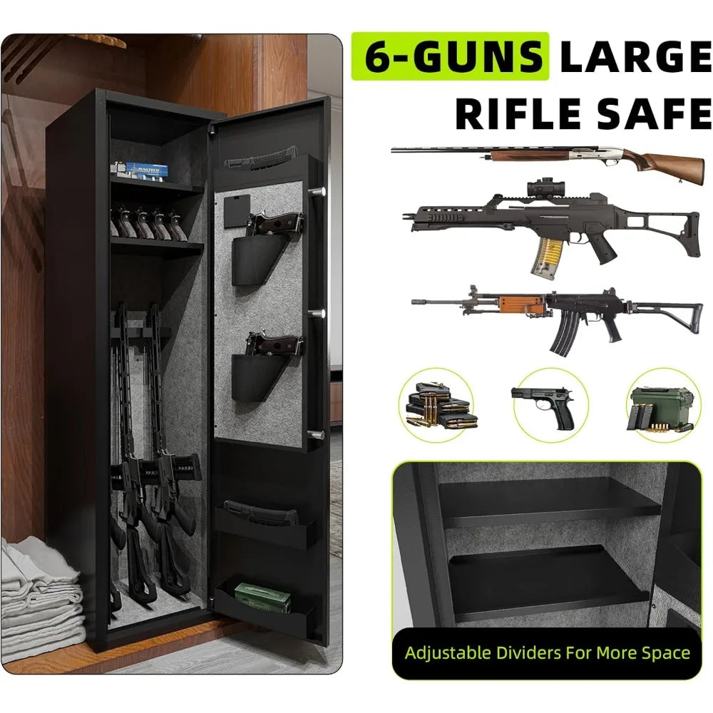 Six Gun Safe for Rifles and Pistols Large Capacity Cabinet