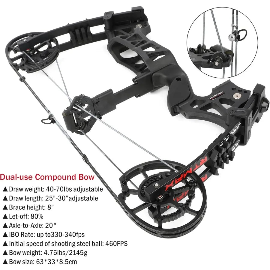 Adjustable Compound Bow for Hunting Archery Dual Use Set