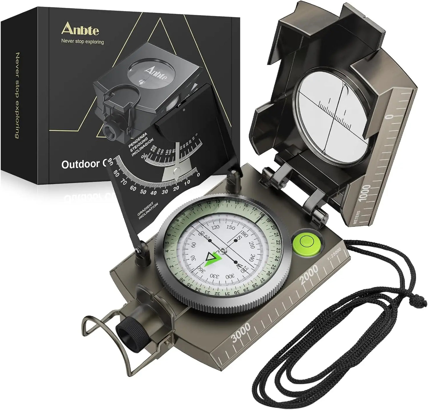 A Clinometer Compass Survival IP65 Waterproof Navigation