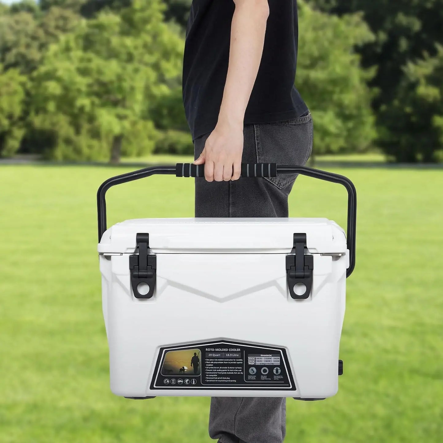 Twister.CK Heavy Duty Portable Ice Cooler for Camping, Fishing, and Picnics