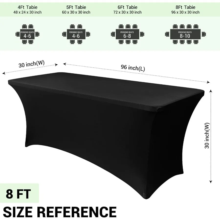 NONECN Spandex Table Covers 6 Pack For Rectangular Tables
