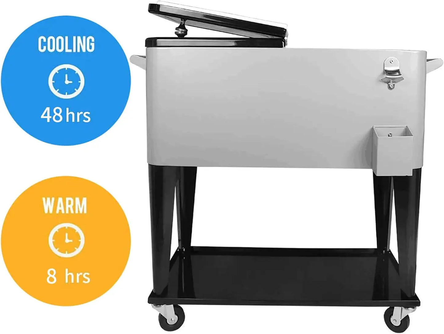 XMSJBuckets Coolers And Holders Rolling Cooler Cart For Outdoor Use