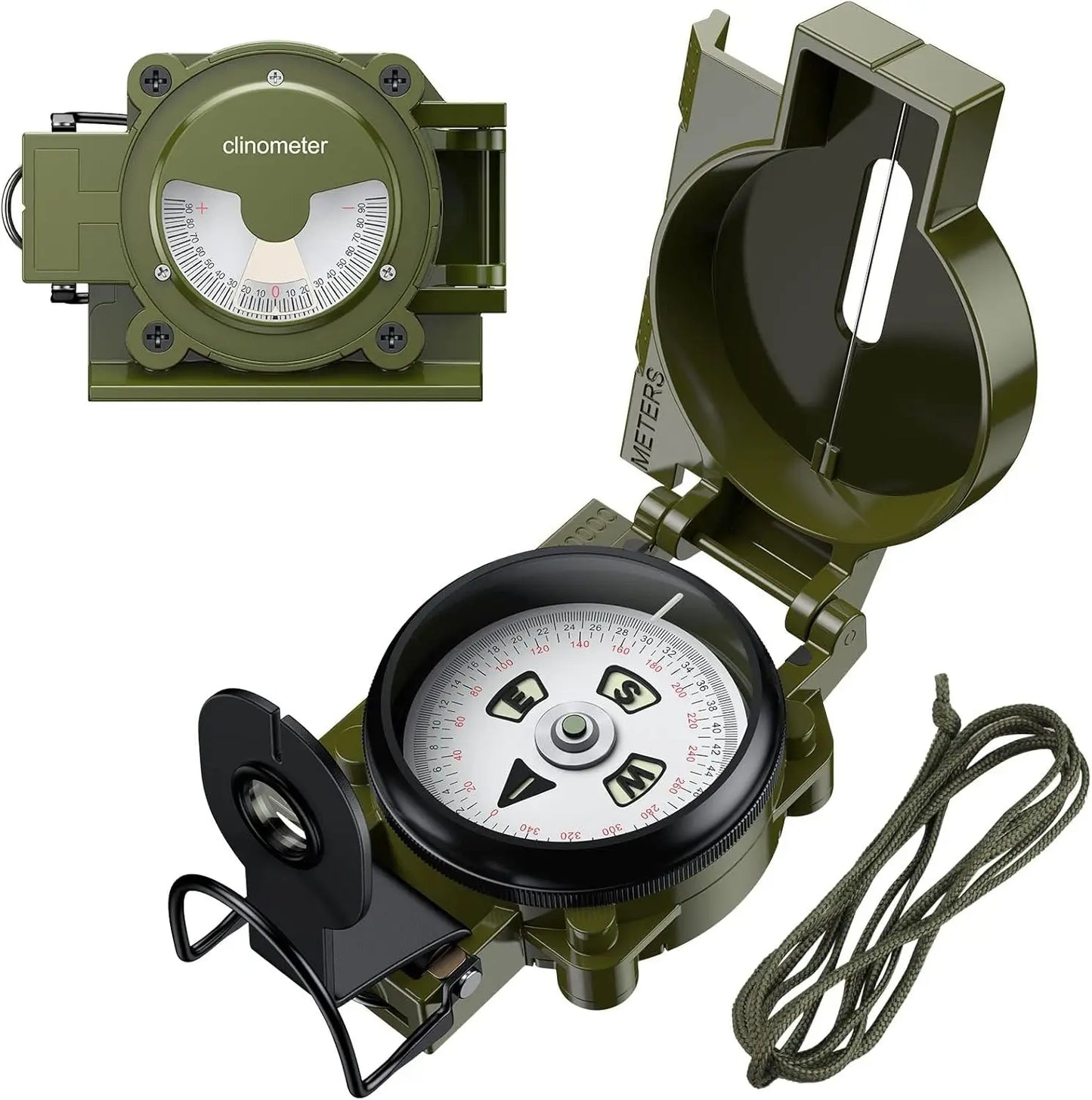 Carrying Military Compass With Clinometer Waterproof Lensatic