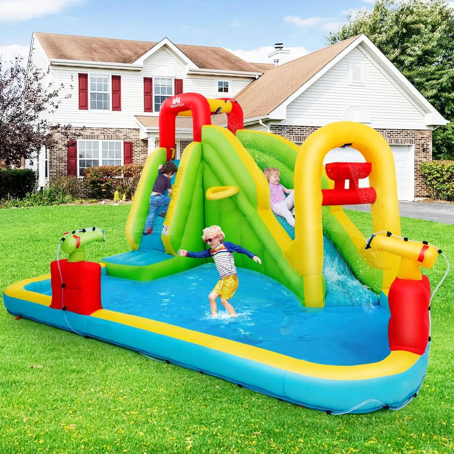 Hign-concerned Inflatable Water Slide 7-In-1 Backyard Park