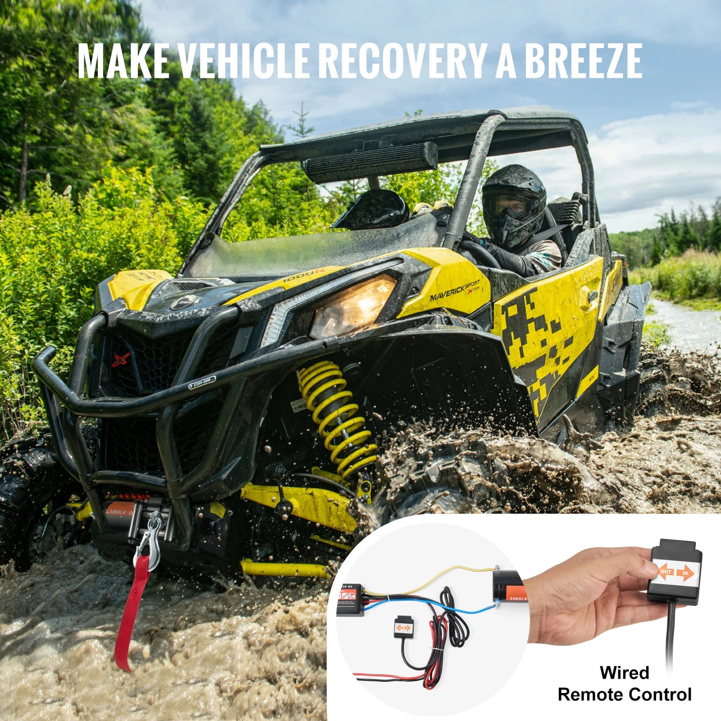SucceBuy 3000lbs ATV UTV Electric Winch 12V DC With 39Ft Cable