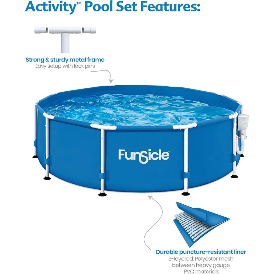 XMSJ Above Ground Pool Set with Skimmer and Filter Pump