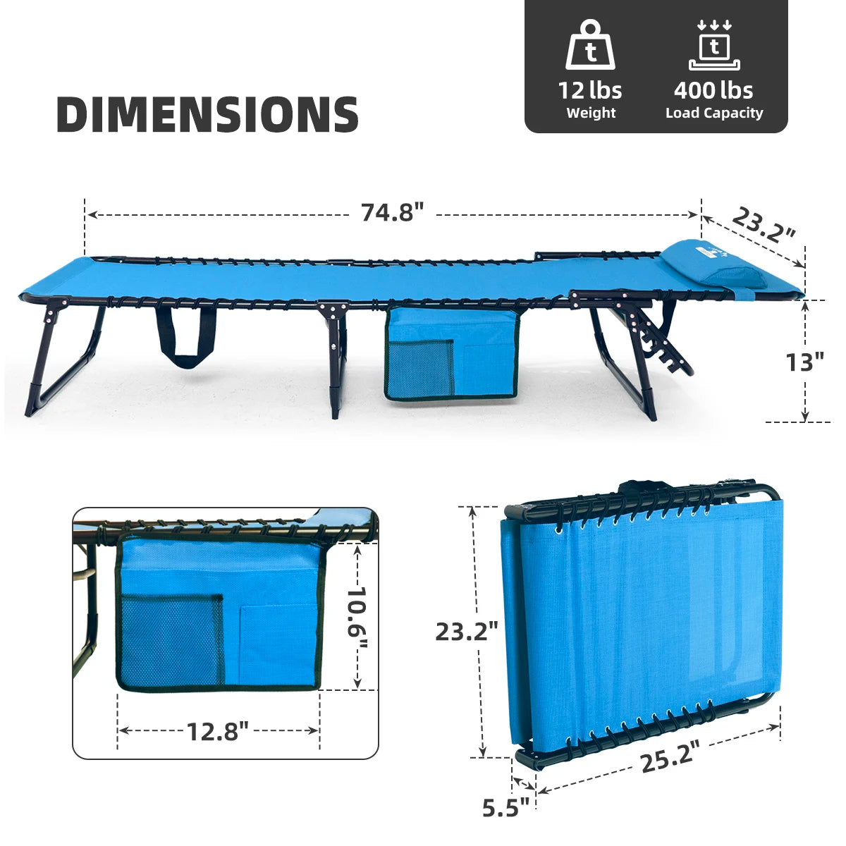 Tisetrail 2Pack Folding Chaise Lounges Sun Lounger Set