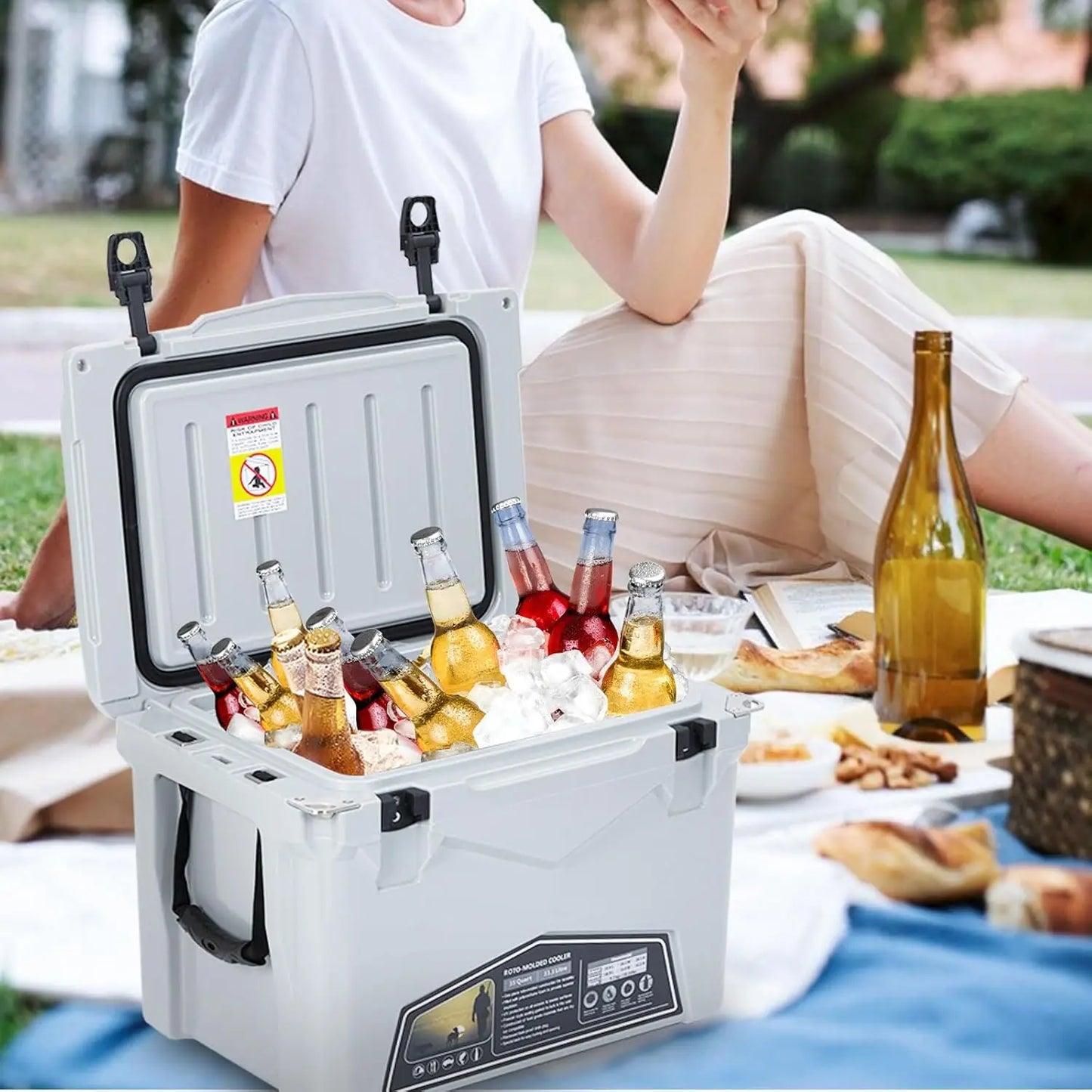 Twister.CK Heavy Duty Portable Ice Cooler for Camping, Fishing, and Picnics