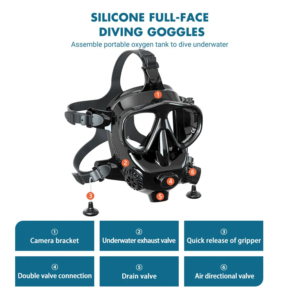 Hign-concerned Full Face Dive Mask For Diving Snorkeling