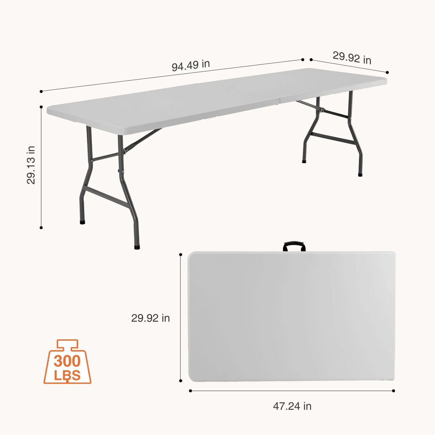 JHK Portable Folding Outdoor Table Heavy Duty With Carrying Handle