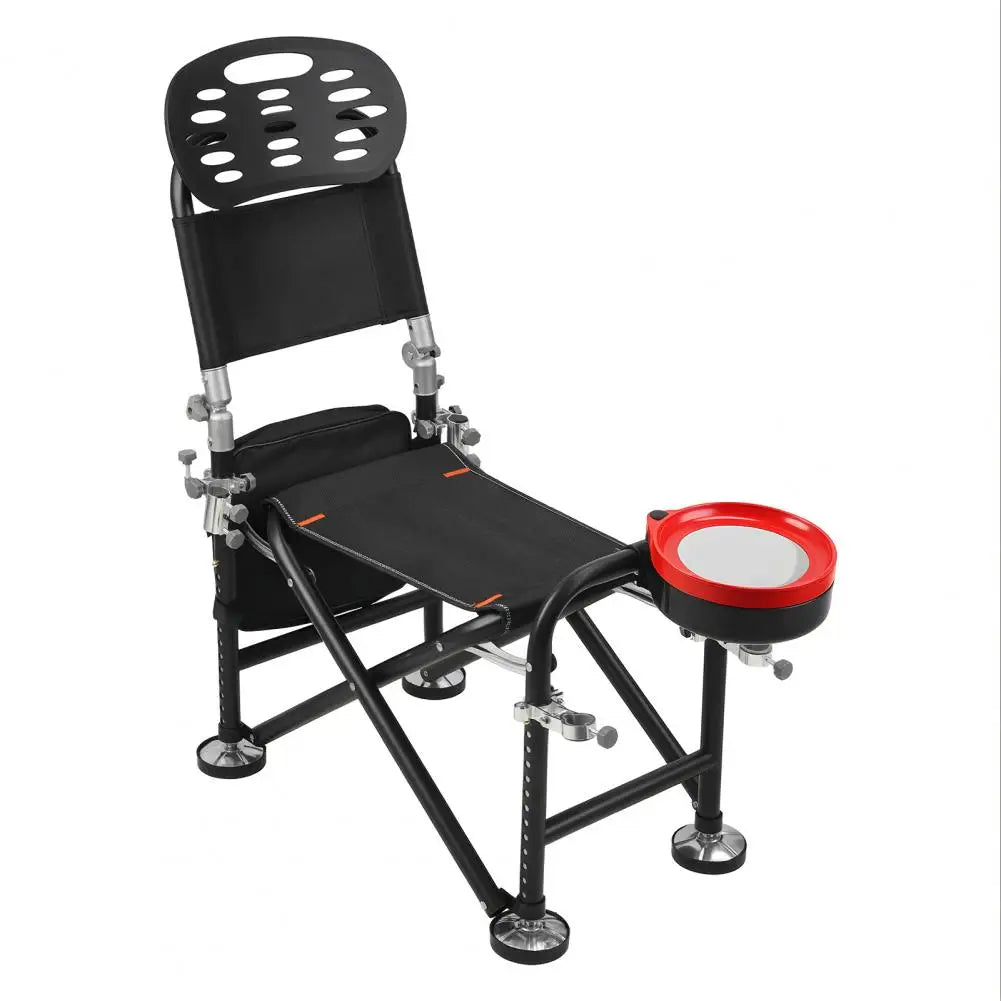 Fold Rise Fall Fishing Chair With Backrest Rod Holder