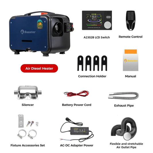 Car Air Heater Ultra Silent Diesel Air Heater With Bluetooth And LCD Monitor For Vehicles