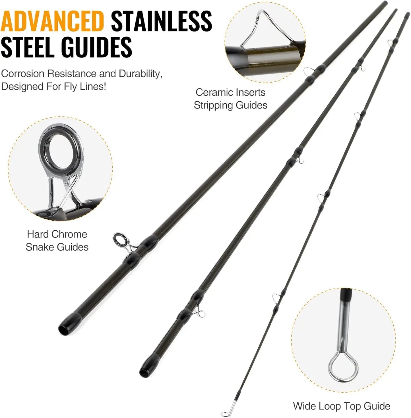 Lightweight Graphite Fly Fishing Rod And Reel Starter Kit