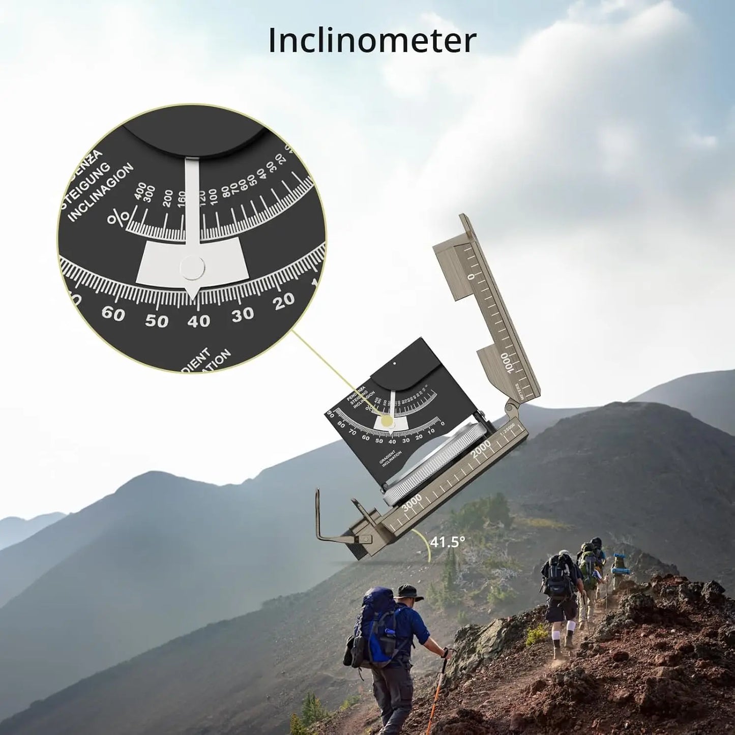 A Clinometer Compass Survival IP65 Waterproof Navigation