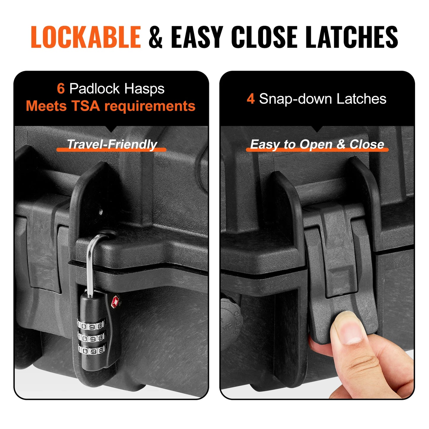 SucceBuy Rifle Hard Case Waterproof Shockproof Portable