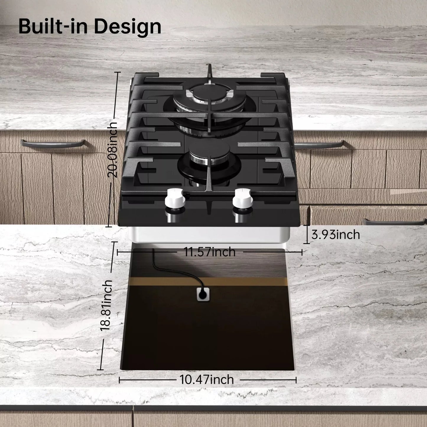 Tieasy Built In Dual Fuel Gas Cooktop With Thermocouple Protection