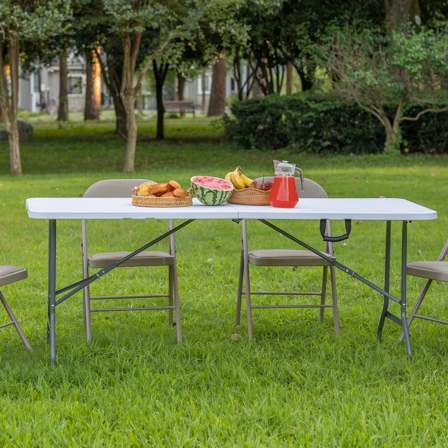 JHK Portable Folding Outdoor Table Heavy Duty With Carrying Handle